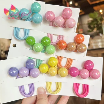 2 Palline Elastiche Per Capelli Stile Knocker, Bicolore Bianco E Blu, Scrunchie E Cravatte A Ball, Accessori Trendy - Foto 4