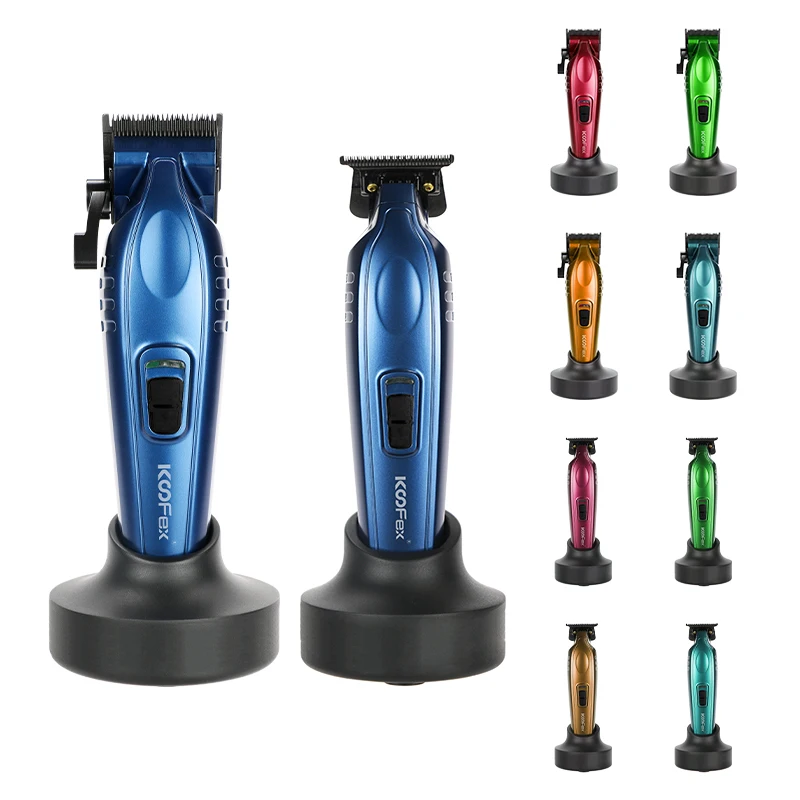 KooFex USB Charge BLDC Motor All Metal Body High Power Rechargeable Hair Clipper and Trimmer Combo with Stand for Men