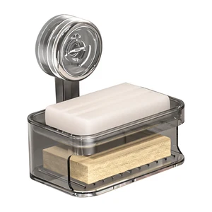 Double-Layer Plastic Simple Style Storage Box for Soaps Convenient and Space-Saving