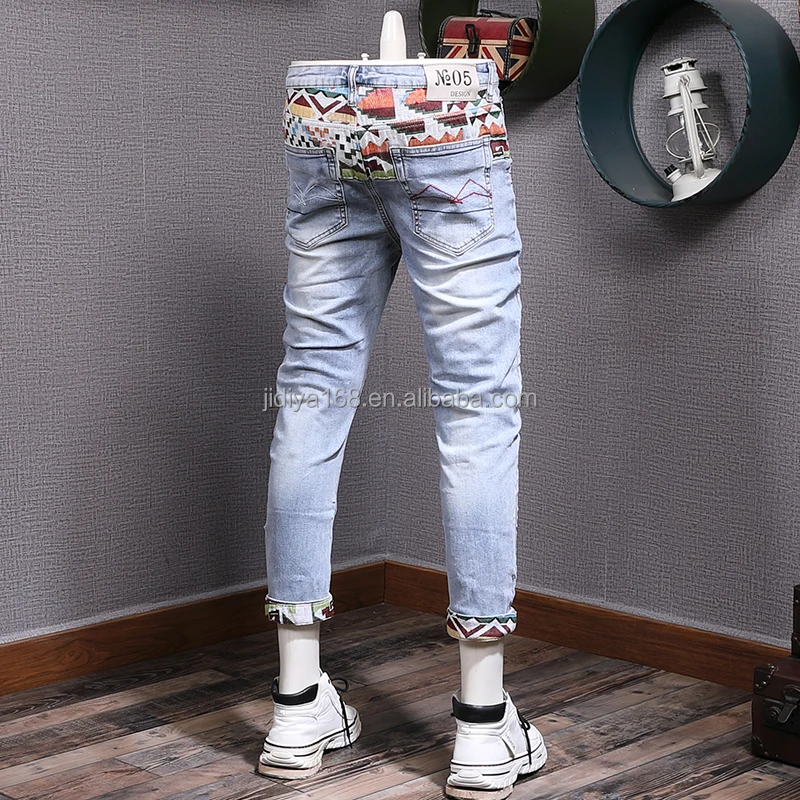 2023 New Men's Jeans Business Straight Sleeve Elastic Loose Retro Wash
