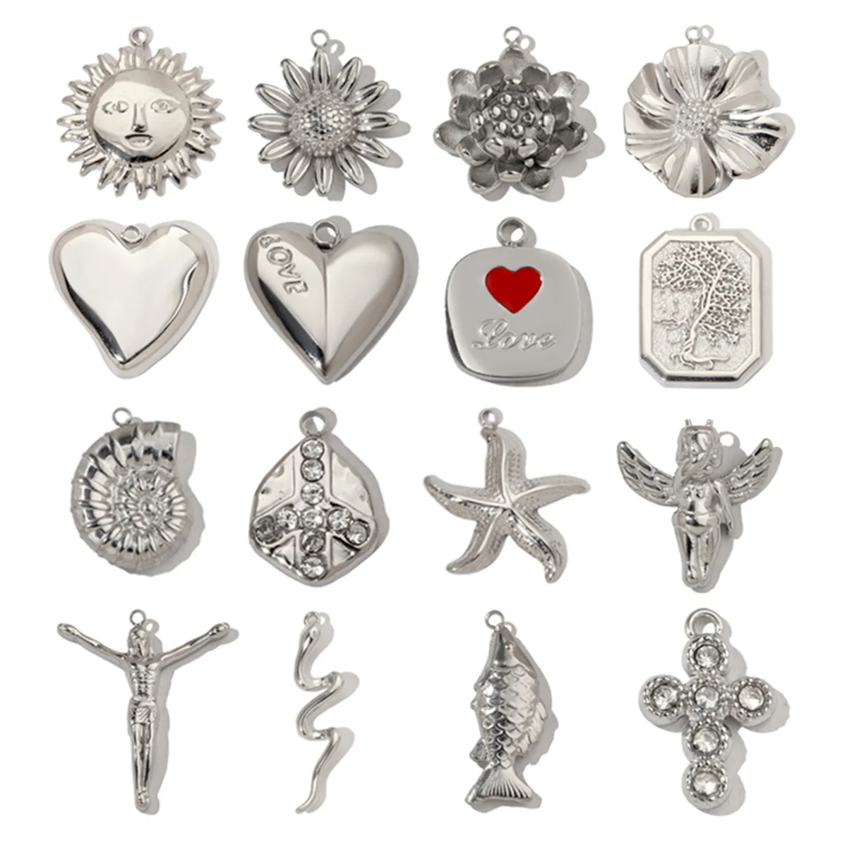 Elegante Kids Candy Heart Sunflower Silver  Bangle main image 1