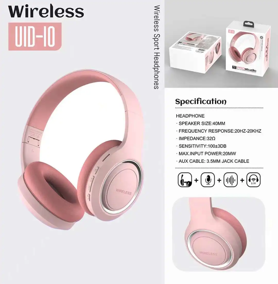 New Arrival UID-10 Wireless Headphones Bluetooth Headsets Stereo Sound  Sports Earphone Headphone for Phone Gaming