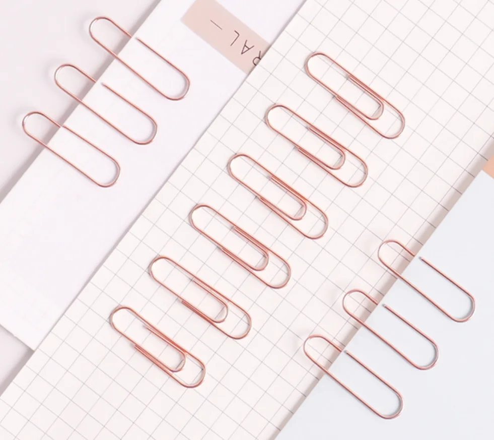 Bulk Packing 2 Inches Length Rose Gold Paper Clips for Bookmark Organize Home Office School