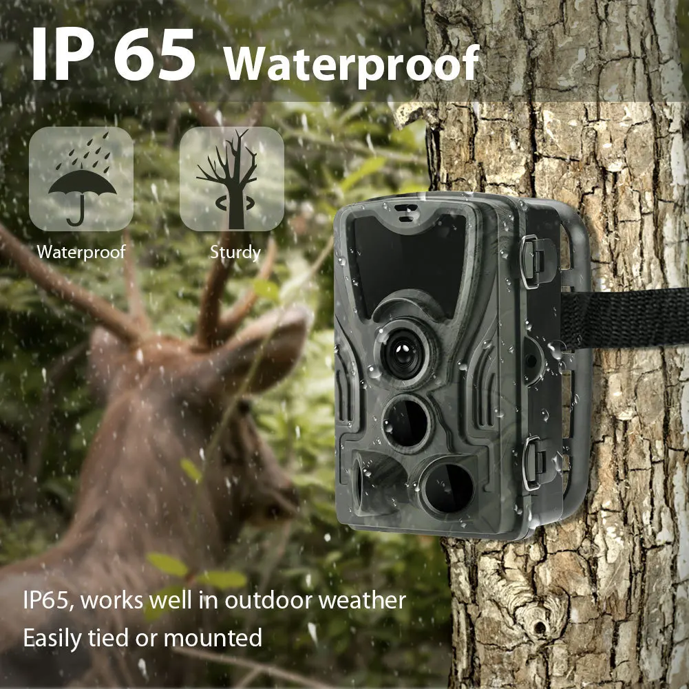 Trail Game Camera 24MP 1080P Full HD IP65 Waterproof Hunting Scouting Cam Trap Camera for Wildlife Watching