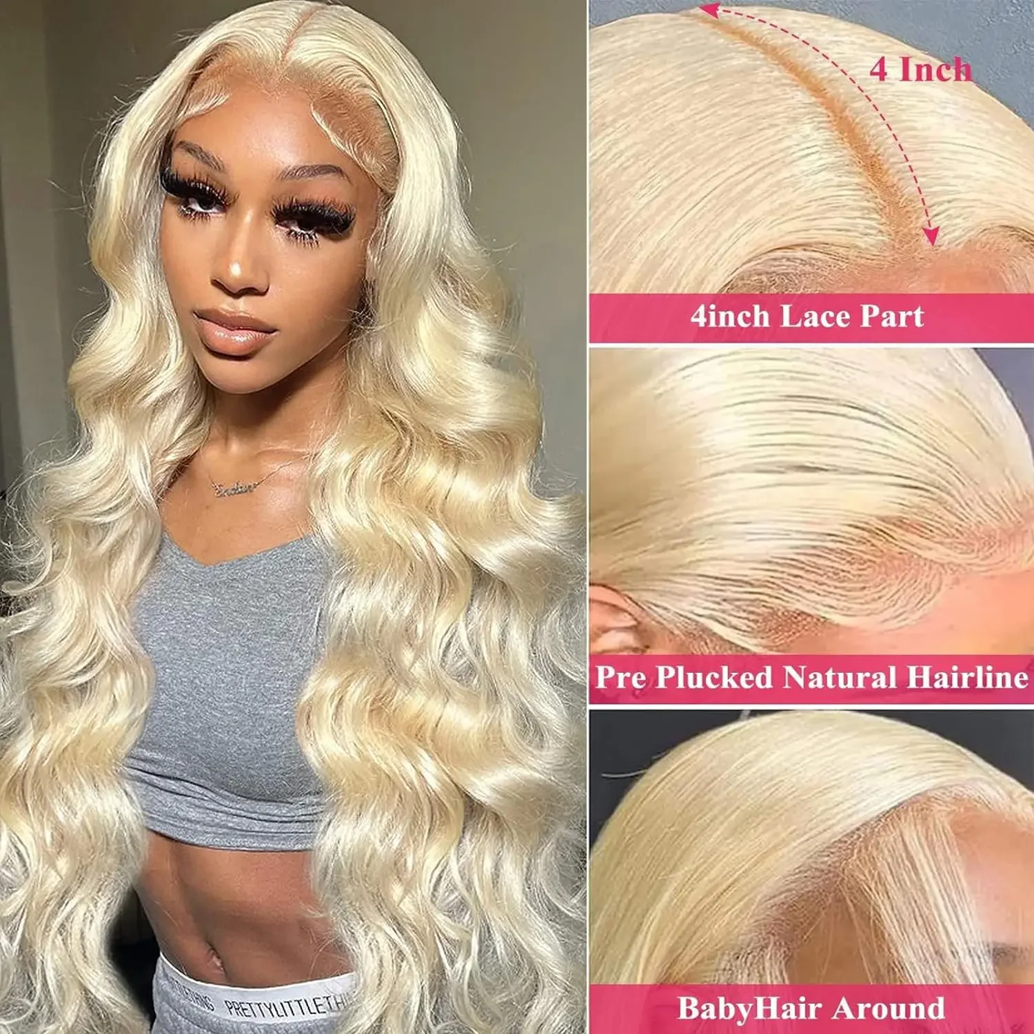Peruca lace frontal de cabelo humano loiro 613 body wave remy_voghion.com
