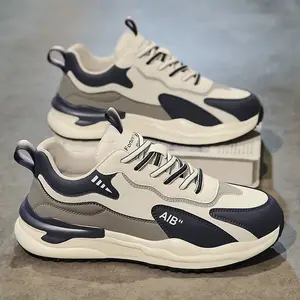 2026 Men's Black Low-Style Leather Shoes Slip-On Skateboarding & Running Shoes with Mesh Lining Slip-Resistant Autumn Season