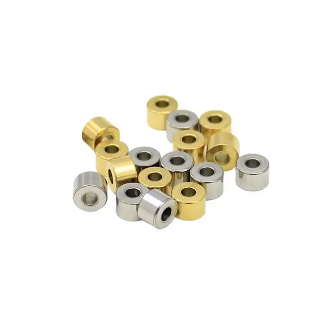 Stainless Steel DIY Through-Hole Spacer Beads Leather Cord Bracelet Necklace Positioning Ring Jewelry Accessories Loose Hardware