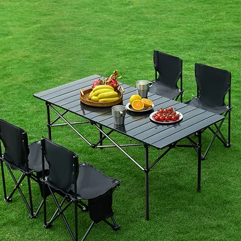 Factory external table with folding chairs cheap outdoor camping folding portable table and chairs set