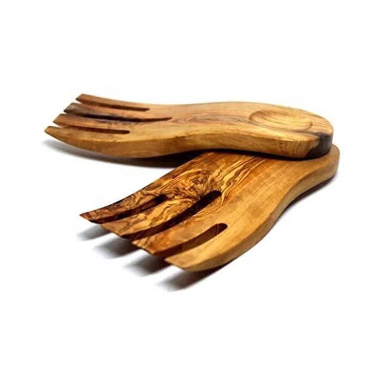Оптовая продажа набор серверных когтей для натурального бамбукового салата деревянные Серверы кухни