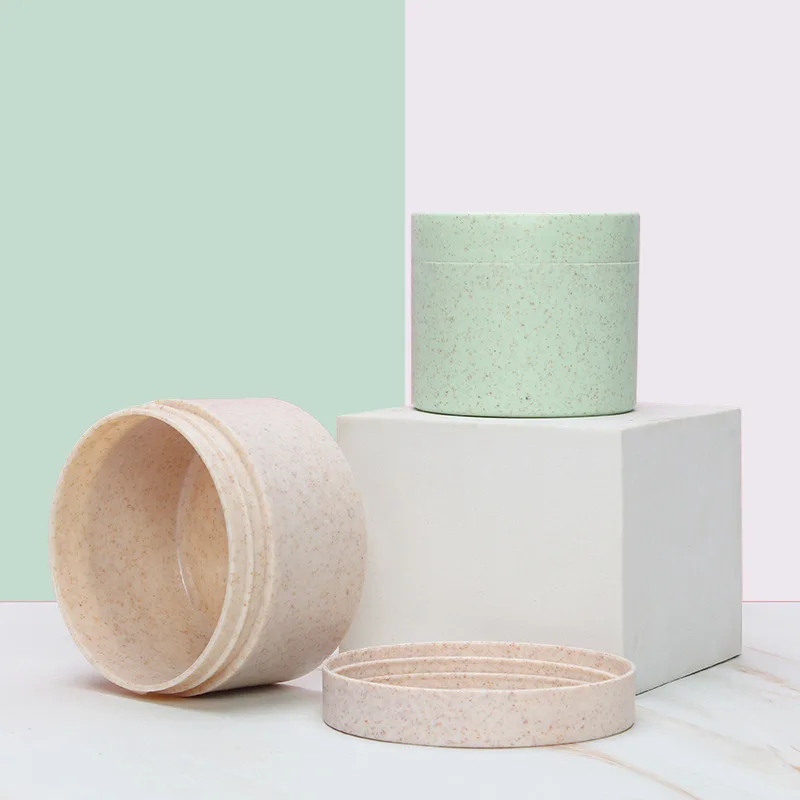 New Biodegradable Cosmetics Packaging Wheat Straw Material Cream Empty Cans