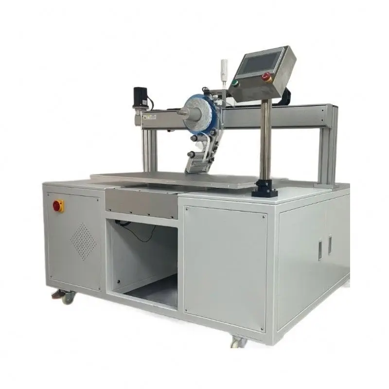 TEBAK Automatic Electric Dual-station Tape Applicator Machine Back-adhesive Double Side Adhesive Labeling Tape Pasting Machine