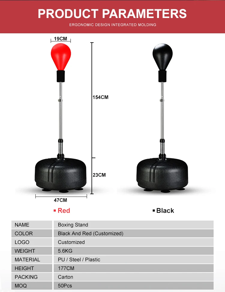 Height Adjustable Free Standing Kickboxing Bag Adult Heavy Free