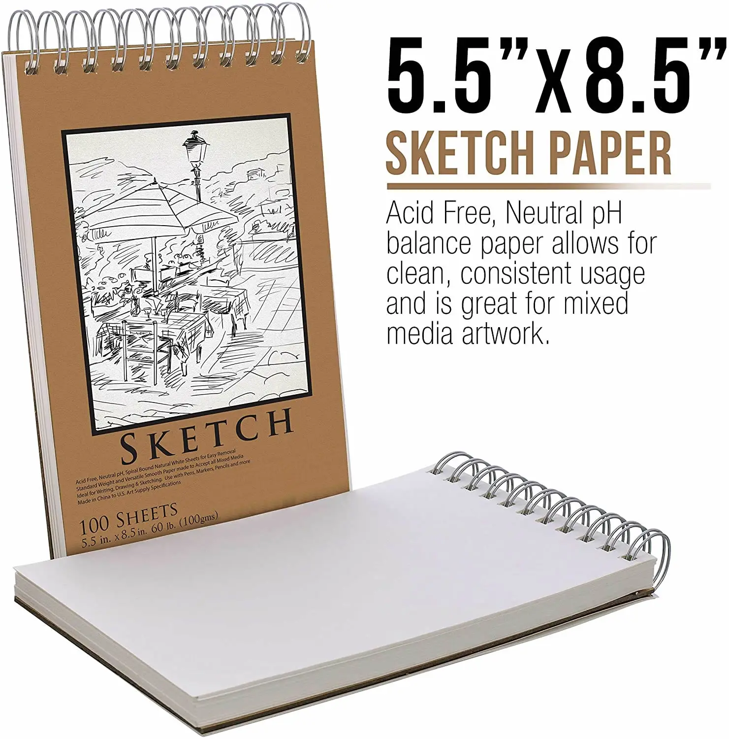 custom sketch pad watercolor Spiral Bound Sketch Pad set for Writing Drawing Sketching