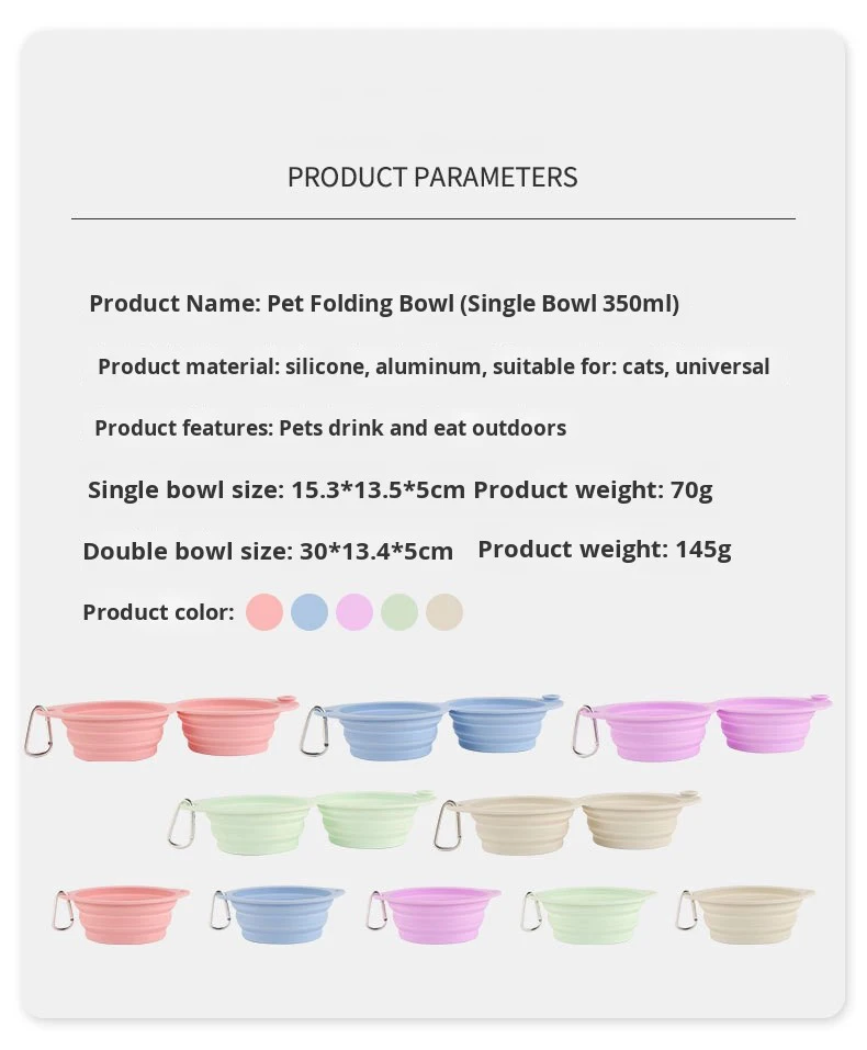 Pet Silicone Foldable Waterproof Bowl Outdoor Portable Dog & Cat Feeder Anti-Spill Pet Bowl supplier