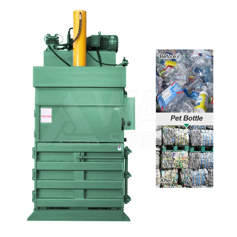 Manual Vertical Hydraulic Baler Machine for Cardboard Straw Pet Bottles Plastic Film Waste Paper Sponge Baling Press Machine