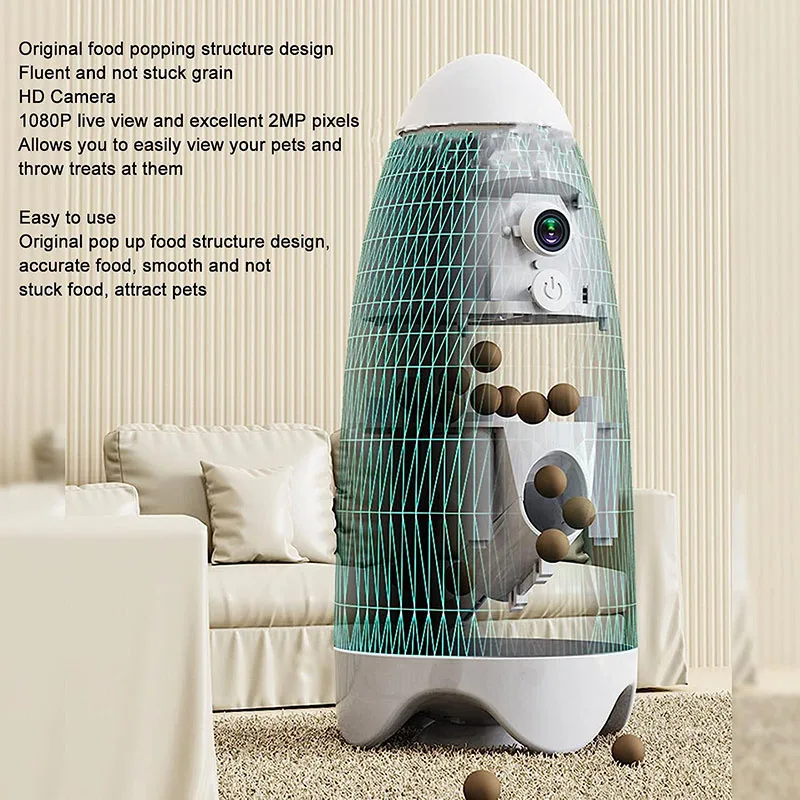 2023 New Arrival Wifi APP Remote Control Smart Pet Dog Cat Feeder 360 Degree Rotation Automatic Dog Treat Dispenser with Camera