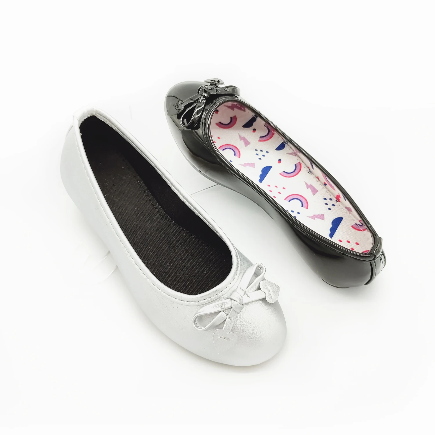 Новые стильные милые элегантные детские танцевальные туфли с бантом, туфли-лодочки из искусственной кожи для девочек, повседневная обувь без шнуровки