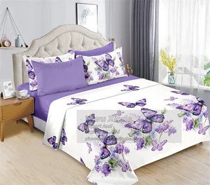 Full 6 Piece Bedding Set Microfiber Fitted Sheet Flat Sheet 4 Pillowcases King Size Easy Care Hypoallergenic