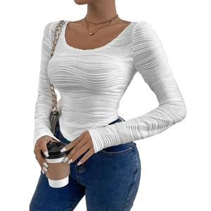 2025 Autumn Trends Round Neck Ribbed Tops Slim Fit Knit Tops Young Adult Fashion High-Quality Ribbed Textiles