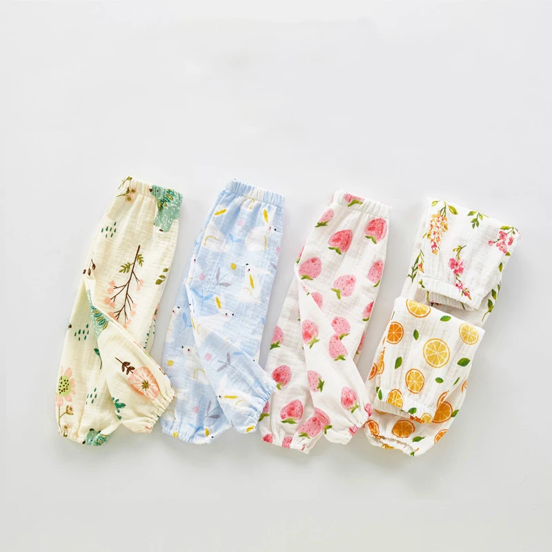 Детские брюки из крепа с принтом предотвращающие появление комаров, детские брюки, крутые и дышащие летние подвесные брюки-шаровары