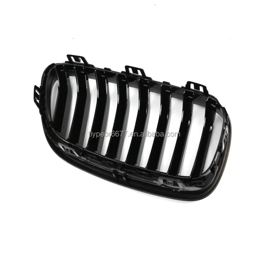 product tiypeor single slat front bumper grille car accessories kidney mesh grill for bmw 2 series f22 2014   2018 glossy matte black-6