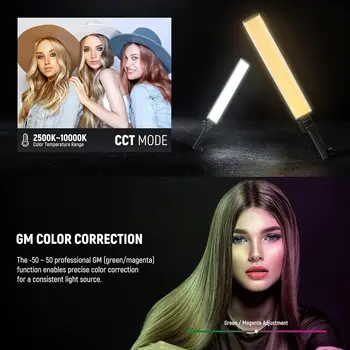 NEEWER RGB Light Wand with 2.4G/APP Control Upgraded 360 Touchable RGBWW Hue Mixer Photography Handheld LED Video Lighting detail image