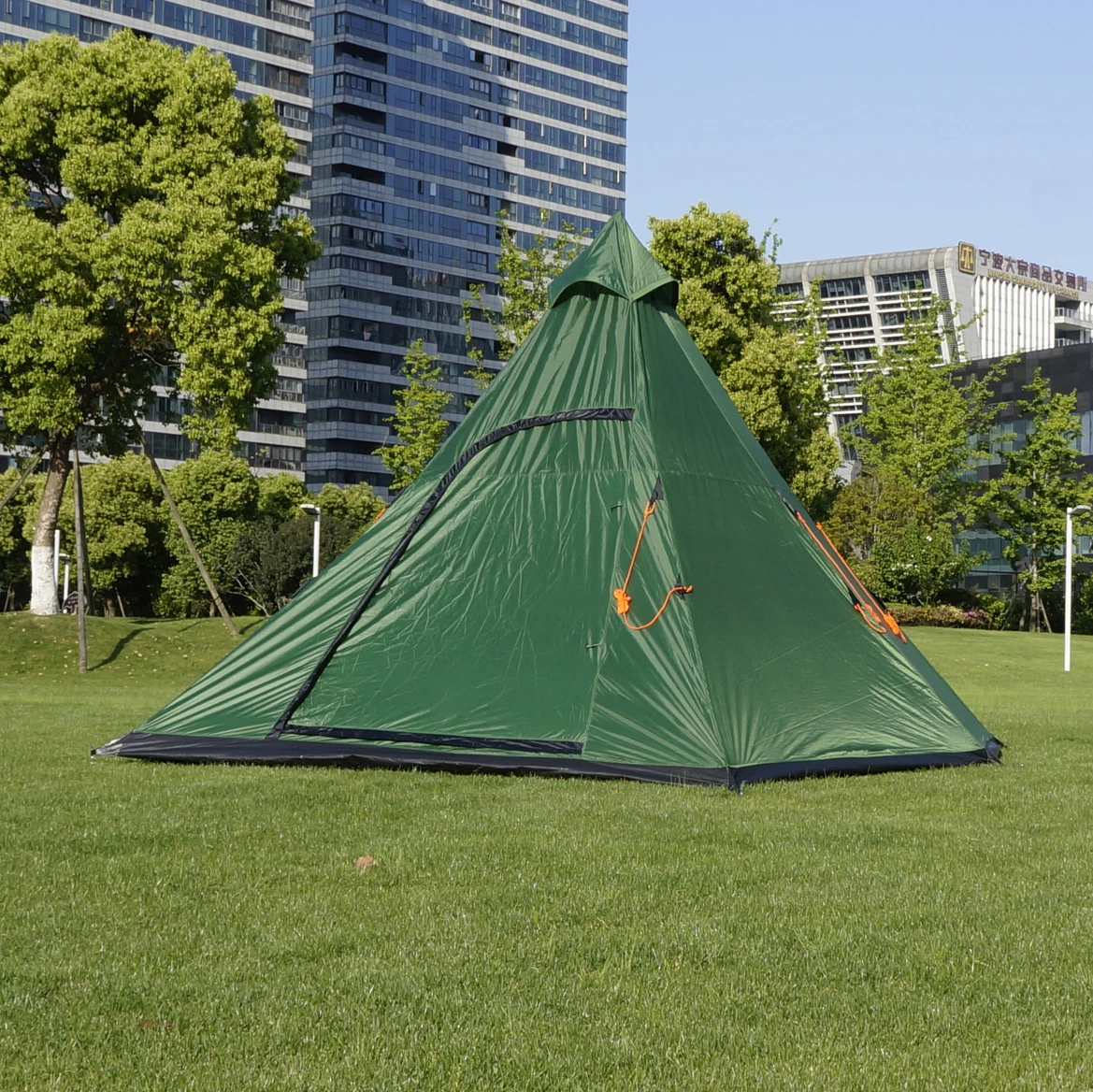 Outdoor Pyramid Camping Tent - Large Space, Waterproof & Windproof for Family Camping Trips