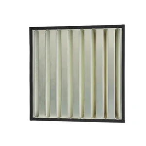 W Type Compact Filter Medium Efficiency F9 Merv 14 air Filter with Stainless Steel Frame Fiberglass Media