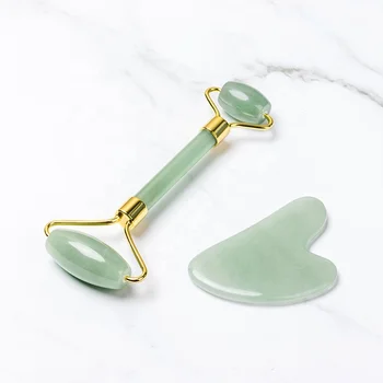 Natural Beauty Skin Care Tools for Body Muscle Relaxing Face Relieve Wrinkles Jade Roller Gua Sha Set