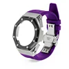 Silver-Black Case + Purple FKM Strap + Silver Butterfly Clasp