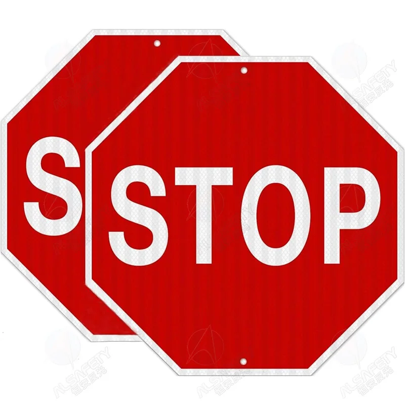 Octagon Prismatic Engineer Grade Reflective Sheeting Rust Free Aluminum for Road Stop Warning Traffic Signs