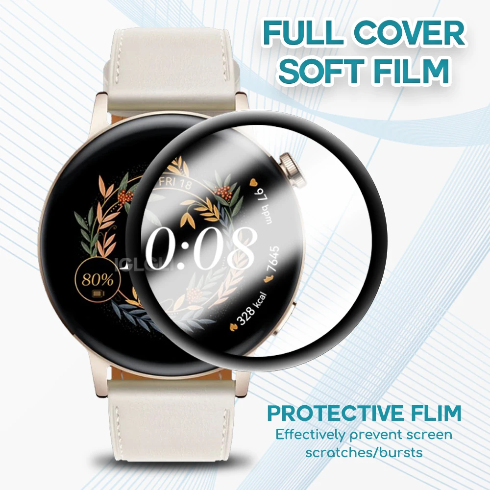 Smart Watch Case 2D Soft Glass Curved Protective Film PMMA Screen Protector for Huawei Watch D Buds GT 3 2 Runner GT3 GT2