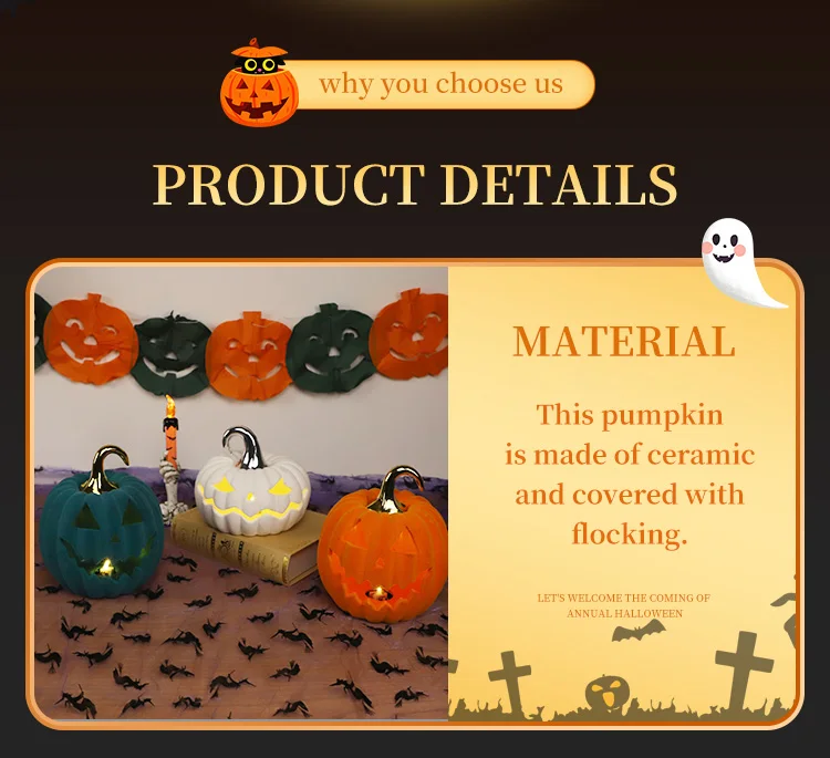 Halloween Supplies Pumpkins Home Decoration Artificial Craft Halloween Ceramic Pumpkin manufacture