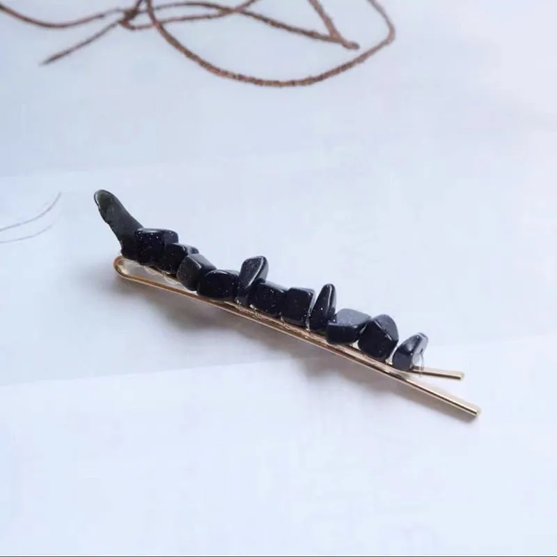 Заколка для волос из натурального стекла