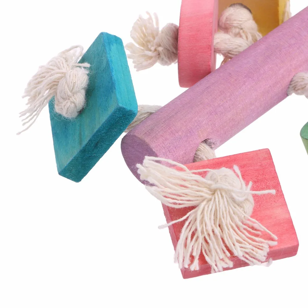 Litewood Papageien-Schaukel Mit Glöckchen & Bunten Holzperlen – Kauspielzeug Für Ara, Graupapageien, Nymphensittiche & Mehr