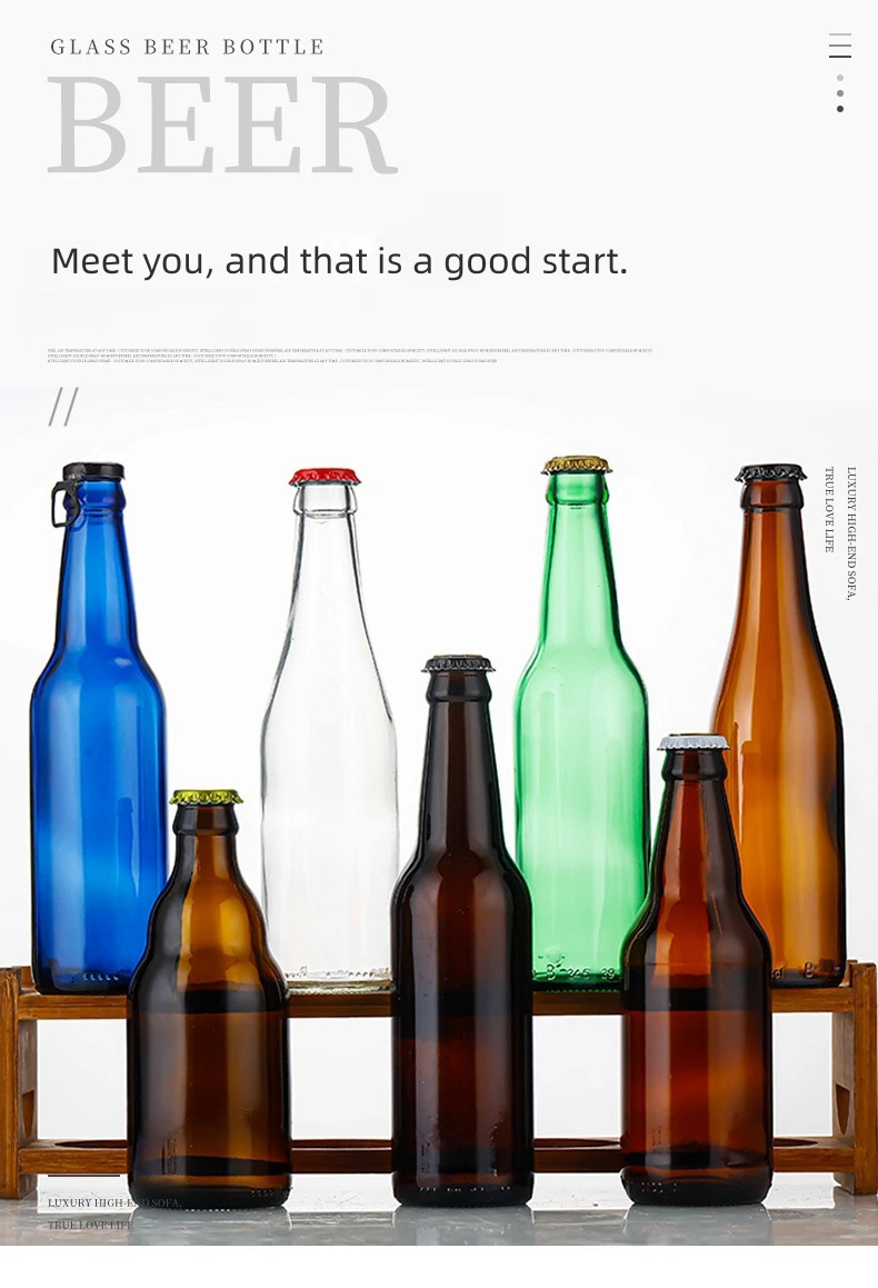 Wholesale Beverage Jar Juice Bottle Beer Wine Drink Amber Glass Bottle