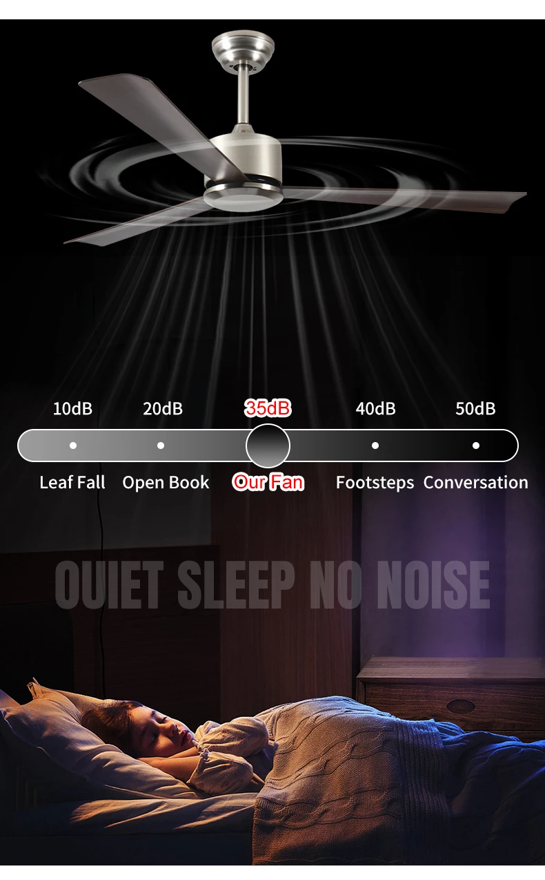 OEM Stainless Steel ABS Living Room High Quality Pak Ceiling Fan Without Light Kit
