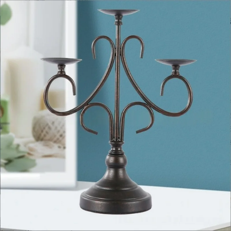 Metal 3 Arms Candlestick Candelabrum 3 Branches Taper Scented Candle Holders Candelabra for Dinner Wedding Home Decoration