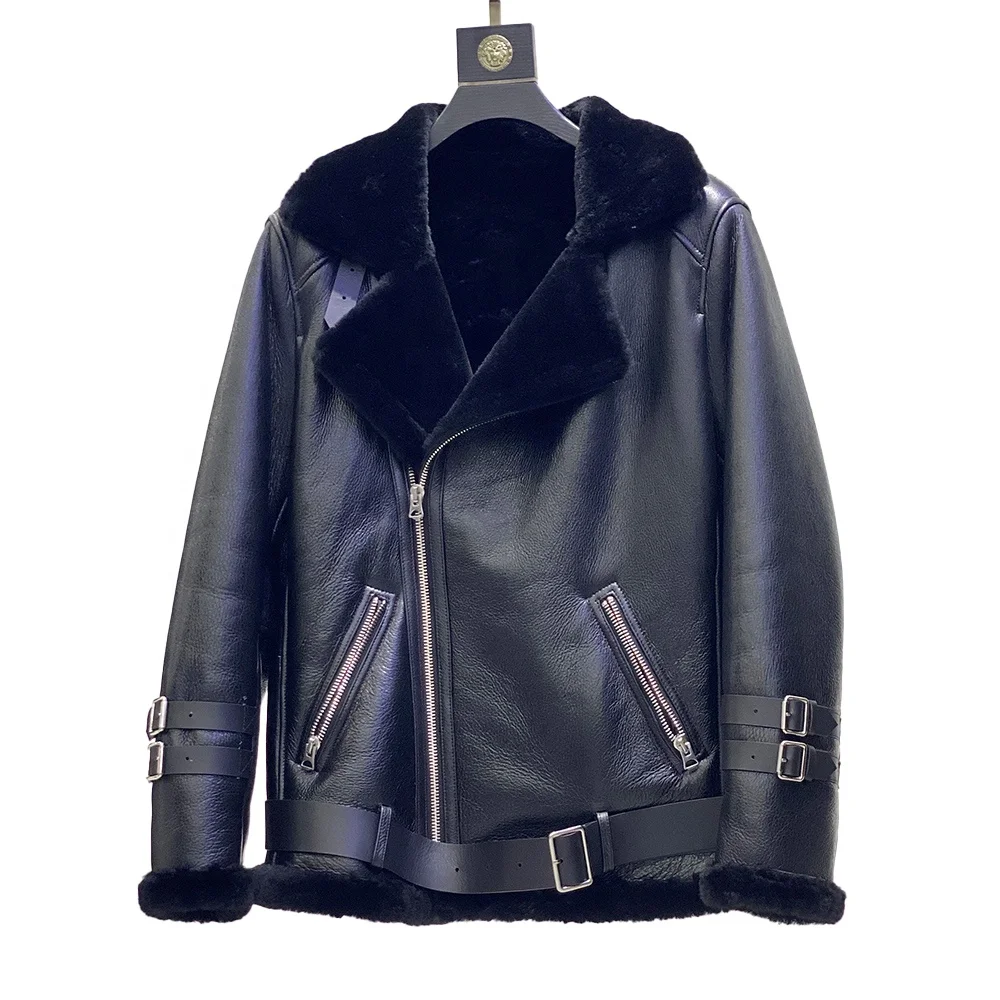 Winter New B3 Bomber Fashion Shear ing Pelz Dickes Schaffell Jacke