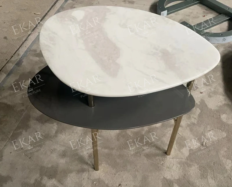 product modern green marble corner table for living room crystal steel console furniture with decorative hardware home furniture use130-67