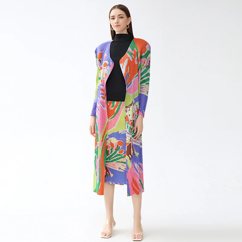 New 2024 Floral Polyester Fabrics Casual Dress Vacation Outfits Pleated  Dresses for Women Beach Sun Proof Coat| Alibaba.com