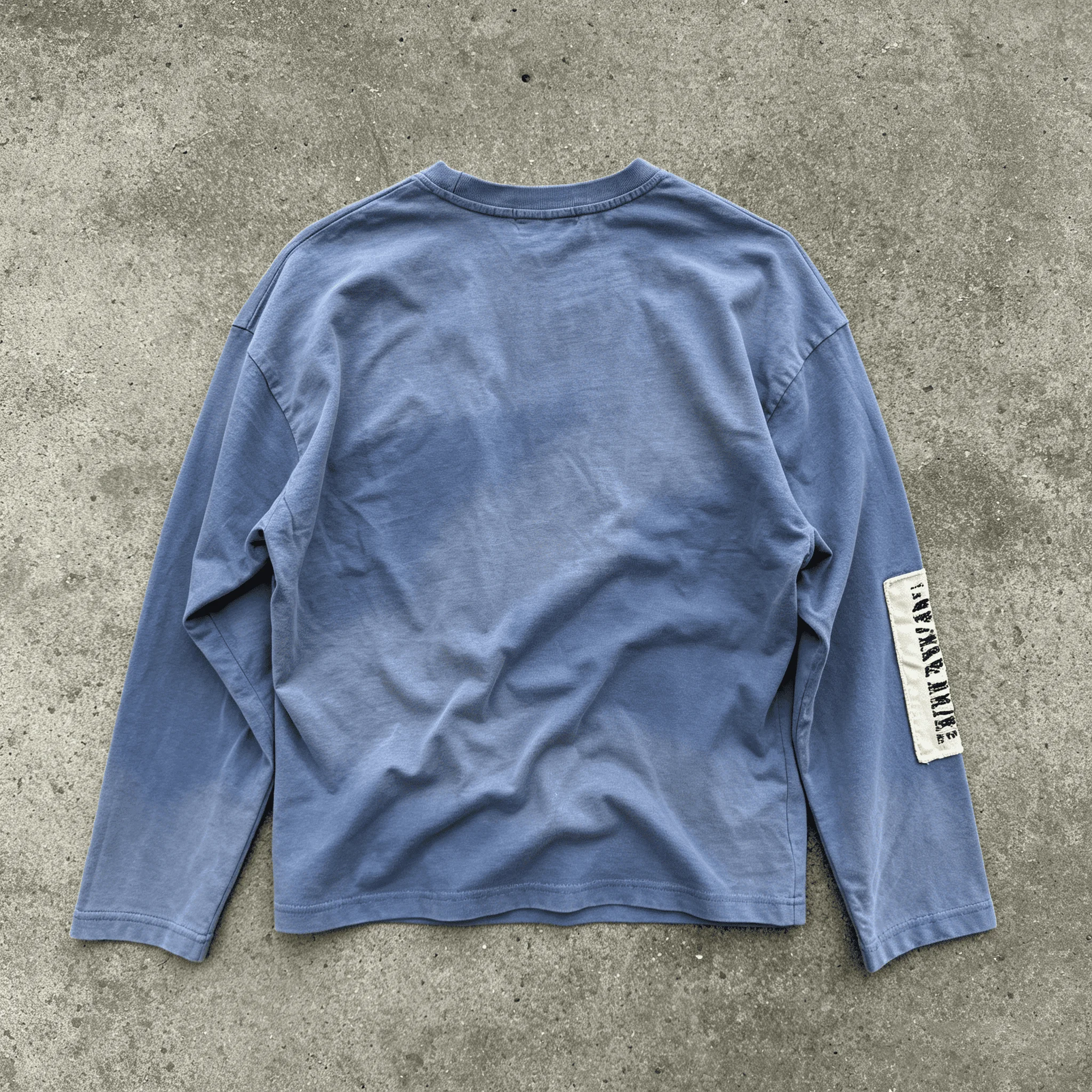 Custom Trendy Streetwear Oversized Long Sleeve Acid Wash Faded Patch Detail Distressed Men Women Cotton Fast Sample T-shirt gallery 2