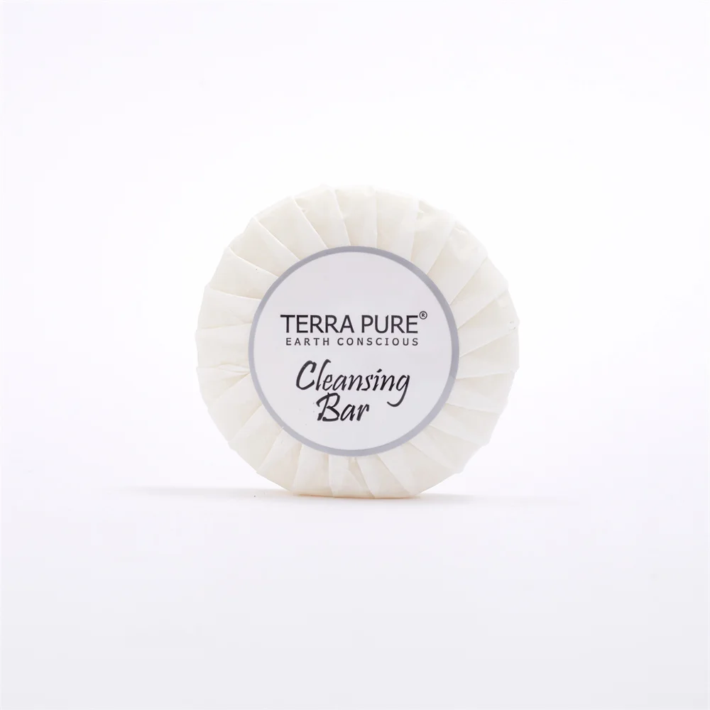 Luxury Customized Logo Printing Fragrance Disposable Hotel Amenities White Mini Pleated Round Soap