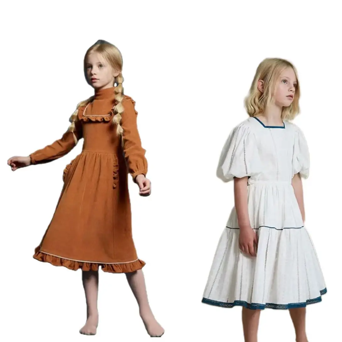 Детское модное платье с цветным логотипом