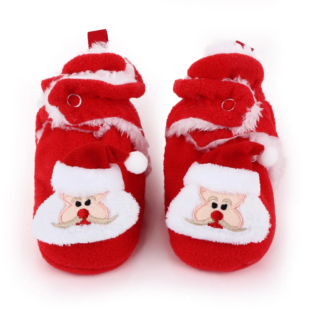 Christmas Autumn and Winter Baby Girls and Boys Soft Soled Cartoon Comfortable Toddler Cotton Shoes factory