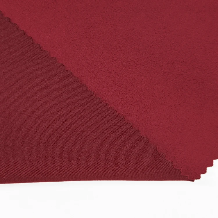 Hot Selling Solid Italy Knitted Suede Fabric, 92 Polyester 8 Spandex Material Scuba Suede Fabric for Shirt/ manufacture