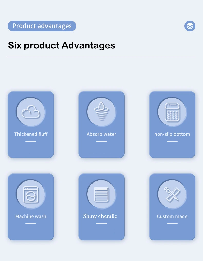 Luxury Chenille Bath Mats - Soft, Absorbent, and Non Slip