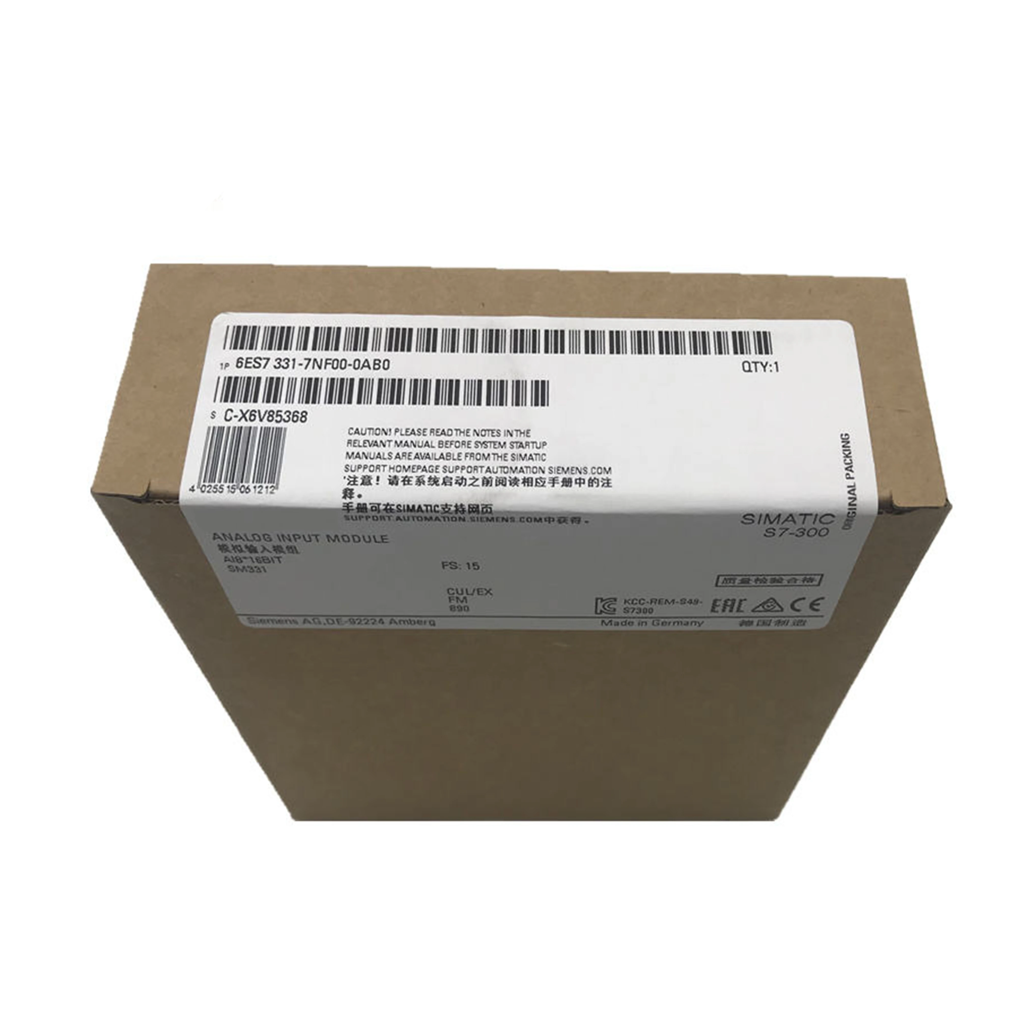 New Original 6ES7 331-7NF00-0AB0 6ES7331-7NF00-0AB0 analog input module for Siemens SIMATIC S7-300 series PLC. Features 8-channel high-precision signal acquisition, electrical isolation, and wide voltage/current input range. 