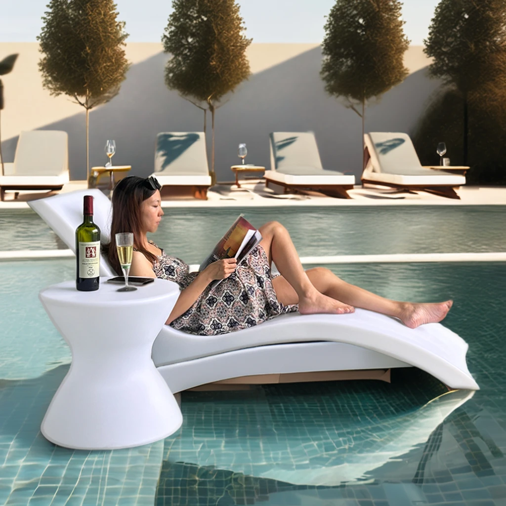 Outdoor Furniture in Water Chair Pool Lounges Sun Lounger Chair Lounger  Plastic Swimming Pool Chair in Pool