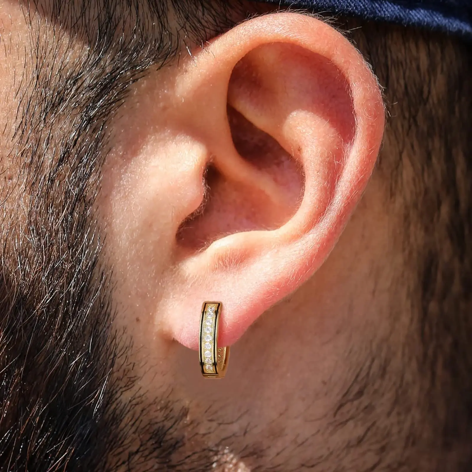 Hombre Mens Large Hoop Earrings Men's Hoop Earrings S925